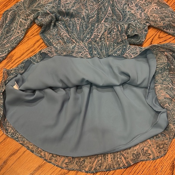 NWOT Ramy Brook Woman’s Silk Blue Printed Dress Size XS - Picture 6 of 7